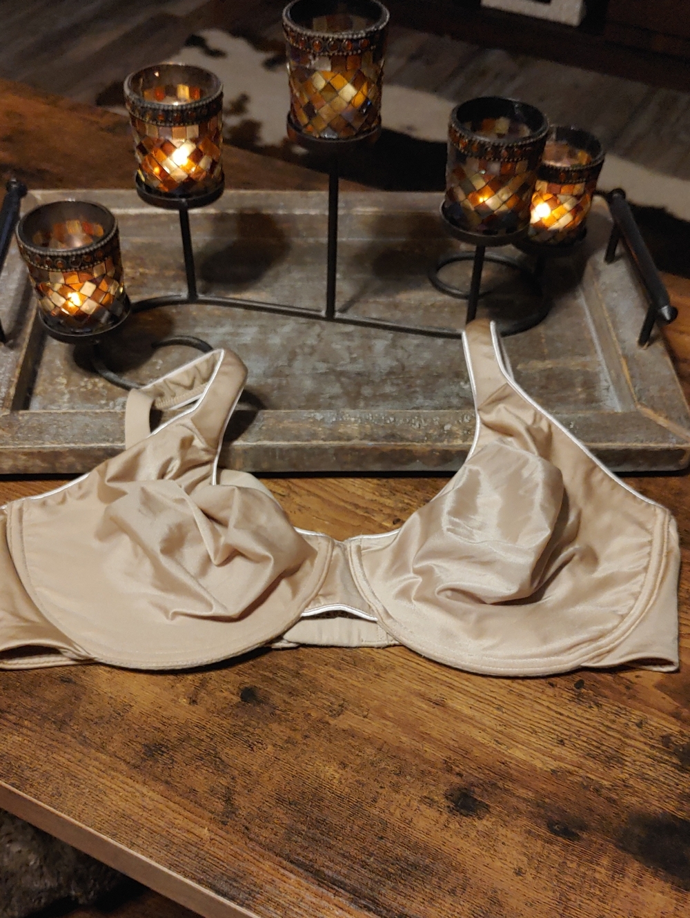 NWOT Lilyette 40D Beige Stunning Unpadded Underwire Comfort Straps Bra